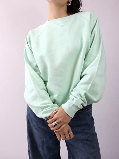 Vintage 80er 90er CHAMPION Sweatshirt Crewneck Pullover mintgrün XL