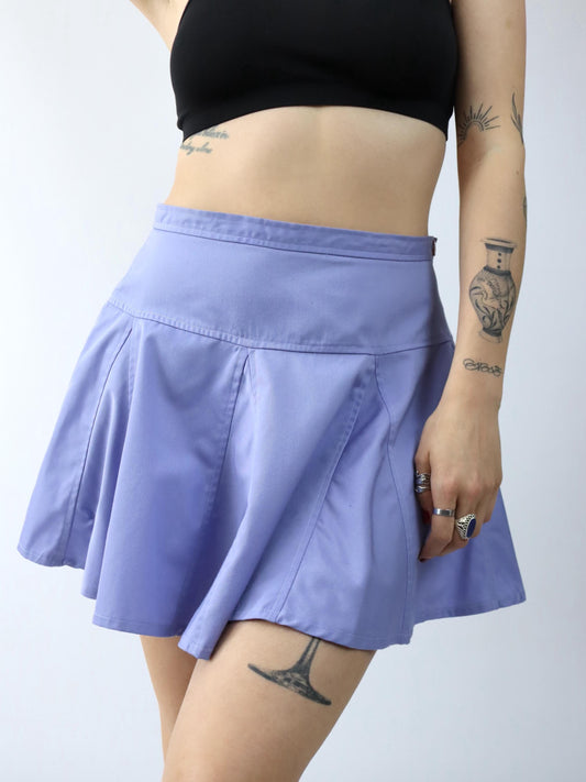 Vintage 80er 90er AUSTRALIAN Bundfaltenrock Tennisrock Mini Flieder highwaist 42