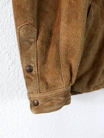 Vintage 80er 90er DIESEL Comfort Range Lederjacke Wildleder Knopfleiste heavy braun M