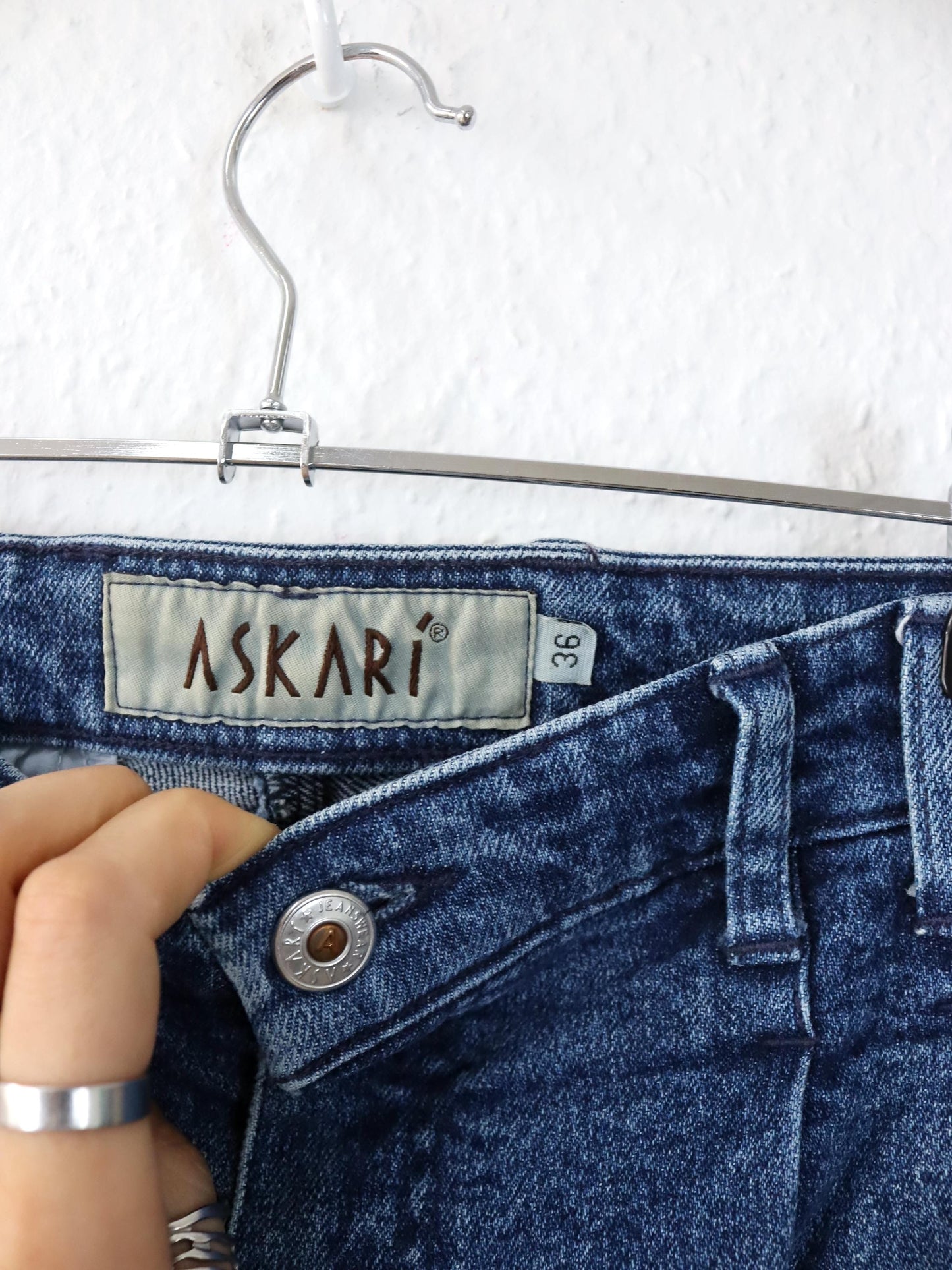 Vintage 80er 90er ASKARI Jeans Hose Bundfaltenhose blau W36 L32