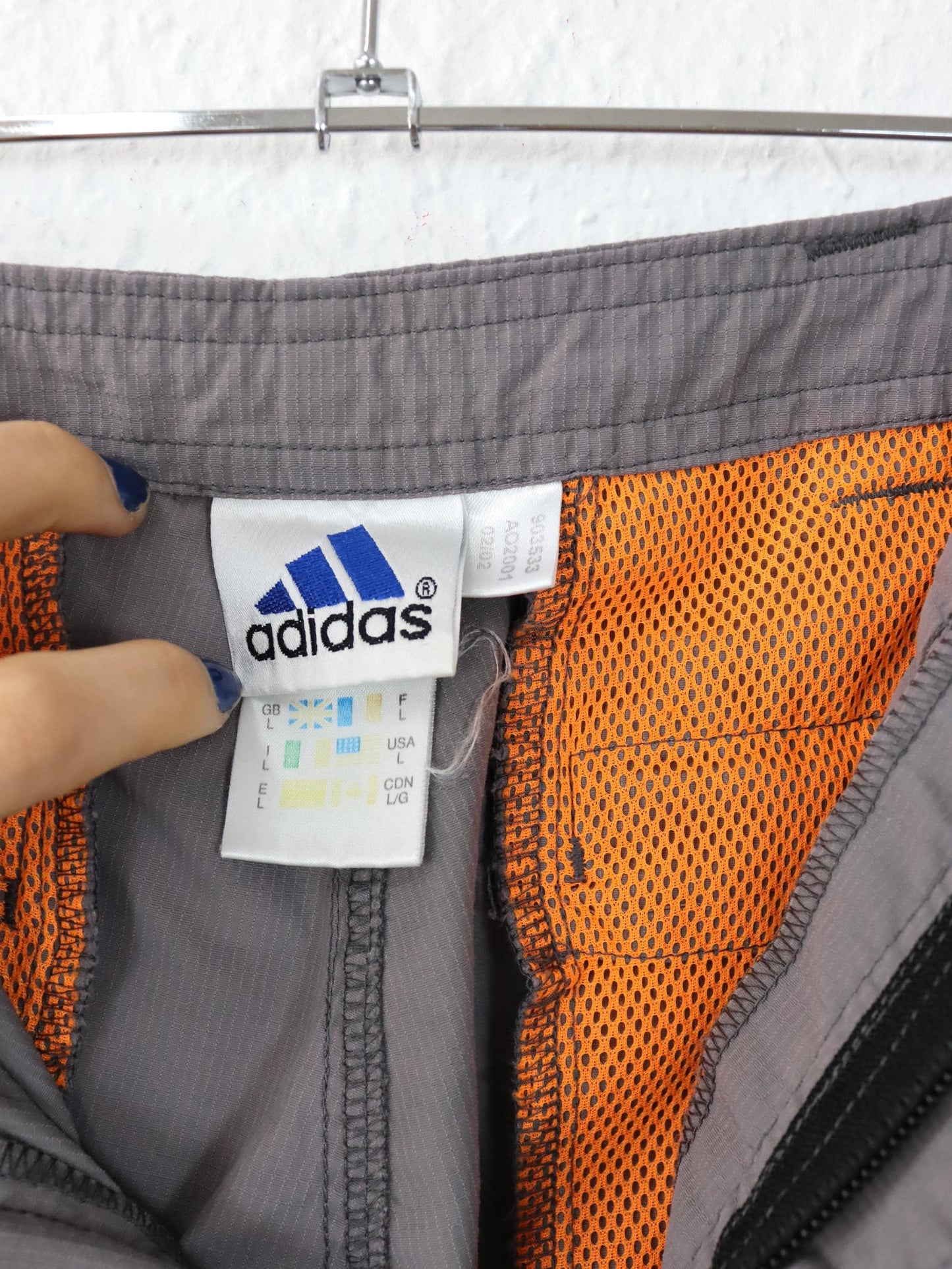 Vintage 90er 00er y2k ADIDAS Hose Wanderhose Trekking Pants gerades Bein Shorts 2002 L