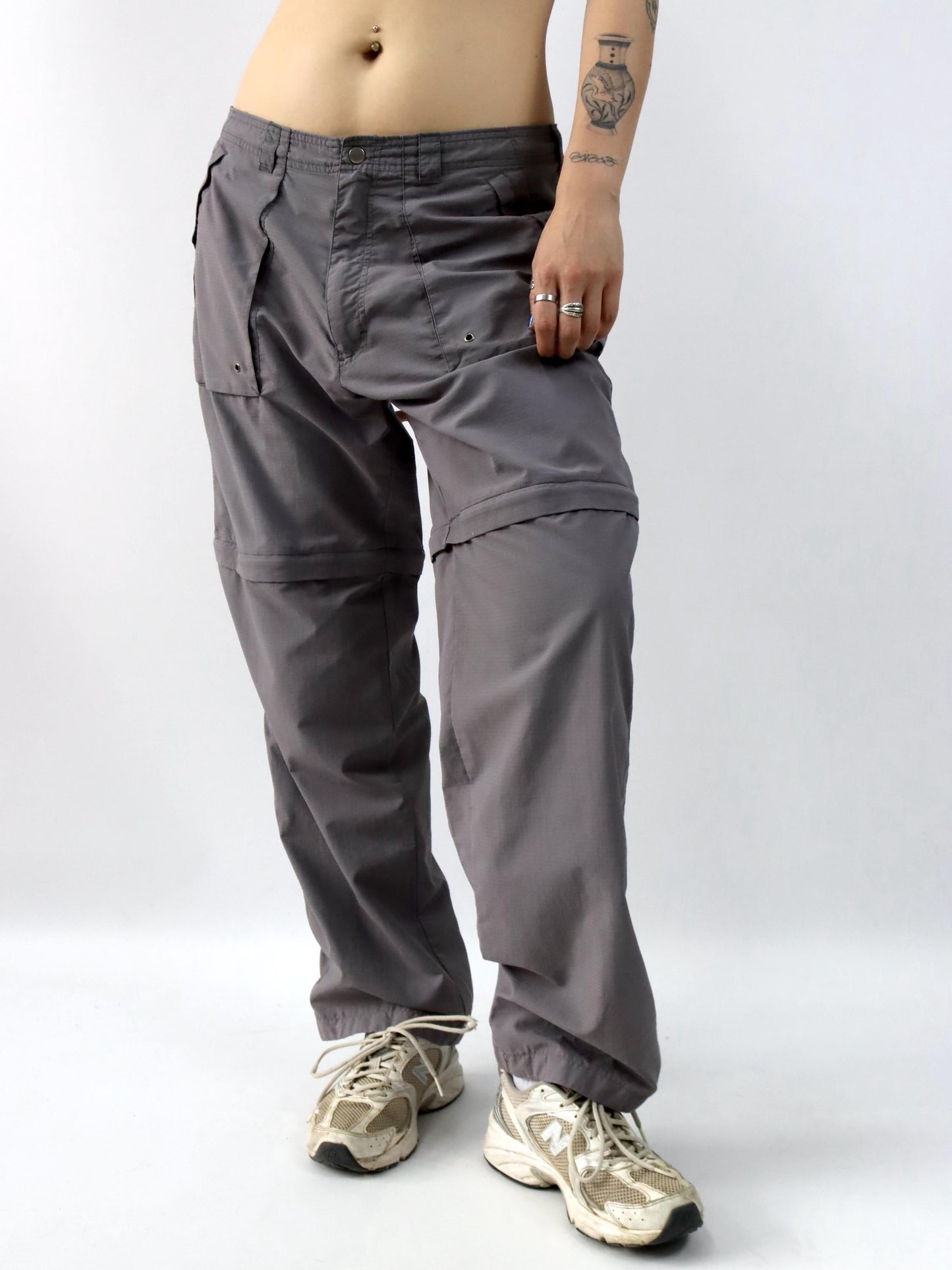 Vintage 90er 00er y2k ADIDAS Hose Wanderhose Trekking Pants gerades Bein Shorts 2002 L