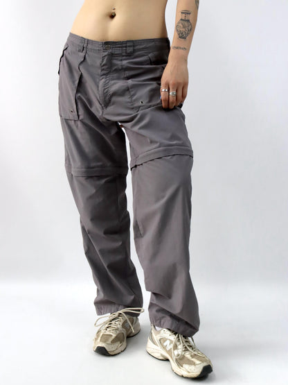 Vintage 90er 00er y2k ADIDAS Hose Wanderhose Trekking Pants gerades Bein Shorts 2002 L