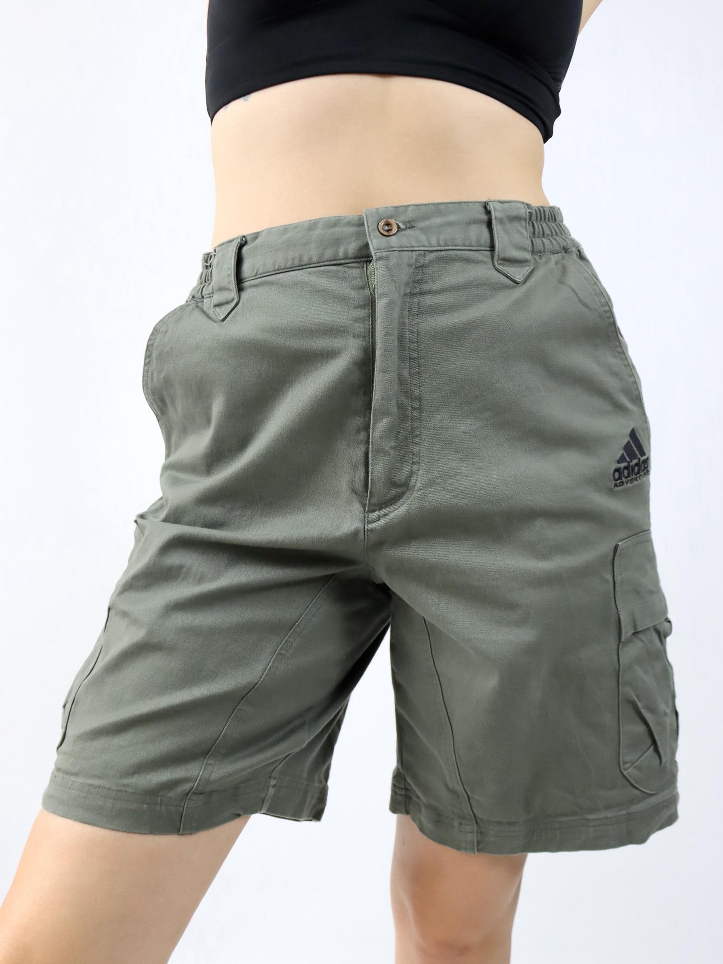 Vintage 90er 00er ADIDAS Adventure Cargopants Shorts kurze Hose Khaki M