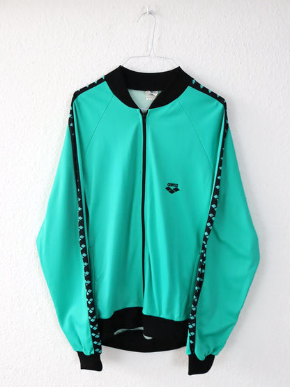 Vintage 80er 90er ARENA Trainingsjacke Jacke türkis schwarz 180 M