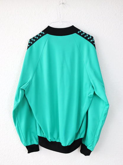 Vintage 80er 90er ARENA Trainingsjacke Jacke türkis schwarz 180 M