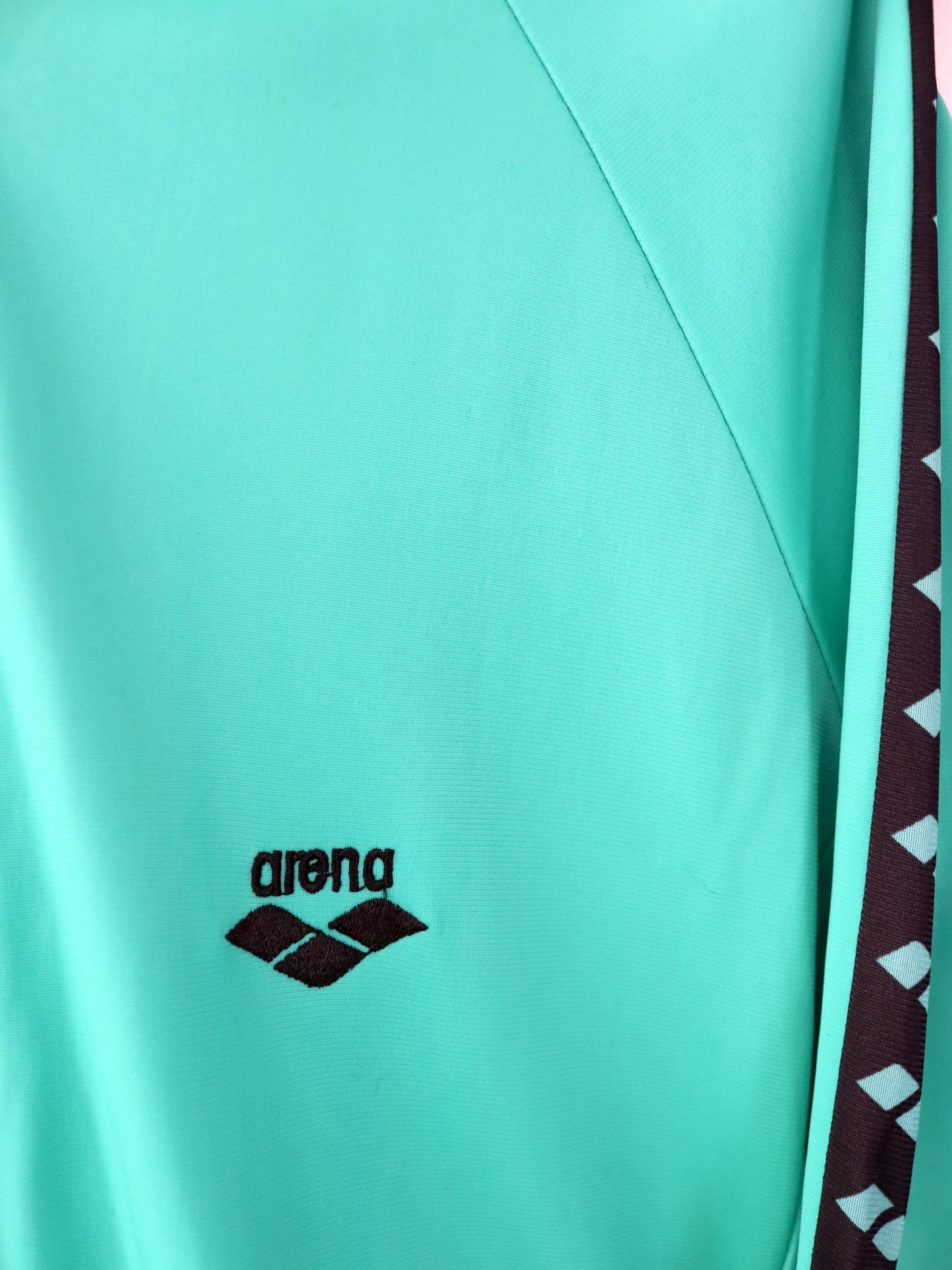 Vintage 80er 90er ARENA Trainingsjacke Jacke türkis schwarz 180 M