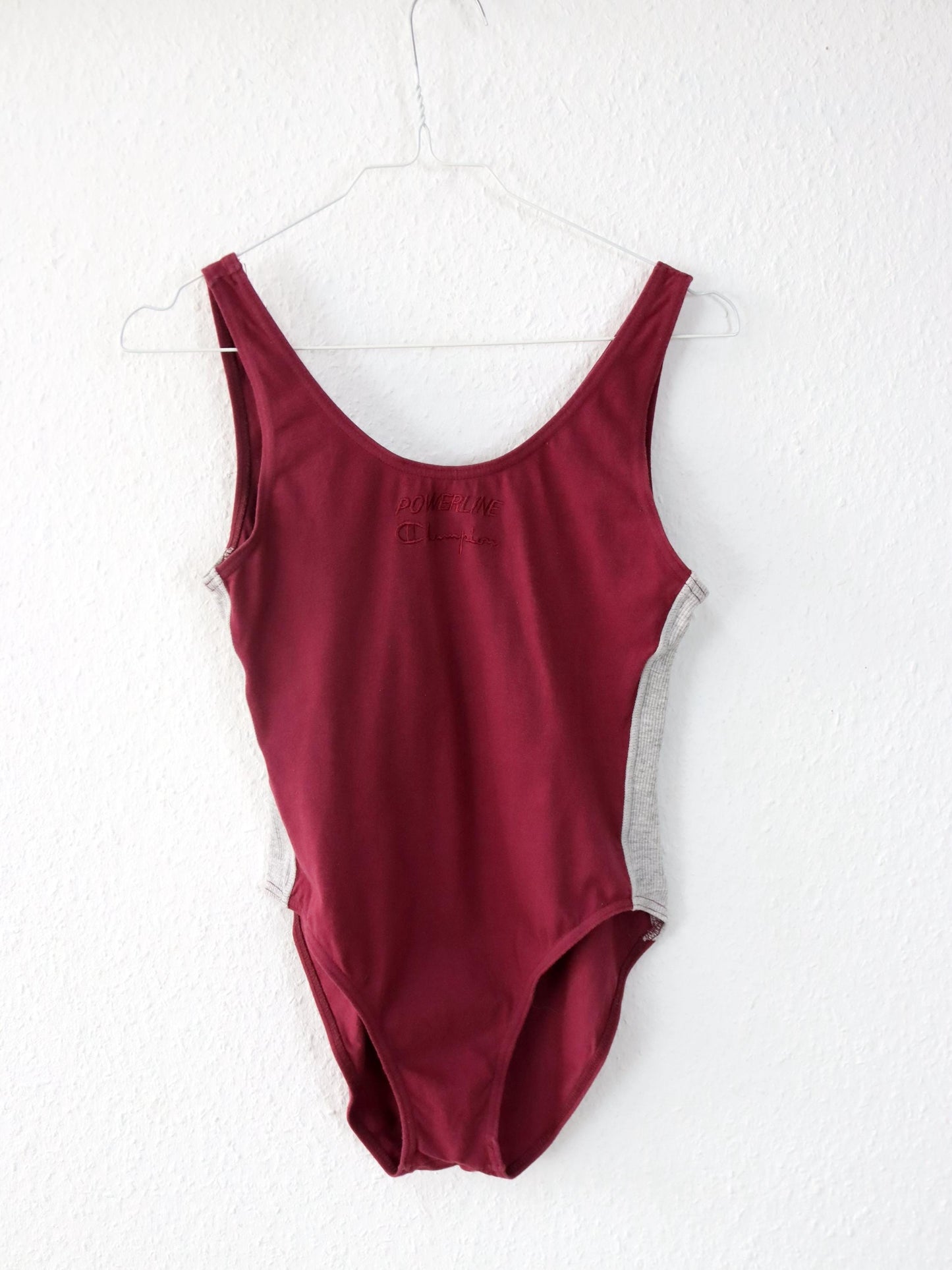 Vintage 80er 90er CHAMPION BODY Einteiler grau rot M