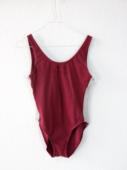 Vintage 80er 90er CHAMPION BODY Einteiler grau rot M