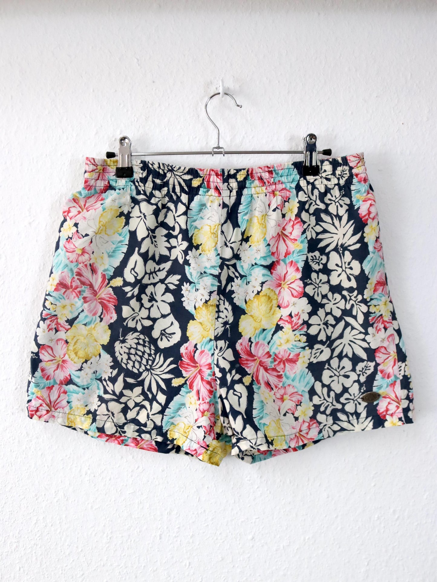 Vintage 80er 90er GP.ONE Badehose kurze Hose Shorts crazy pattern Hawaii bunt M