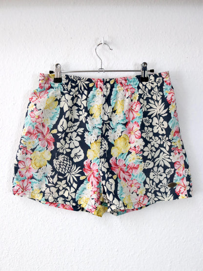 Vintage 80er 90er GP.ONE Badehose kurze Hose Shorts crazy pattern Hawaii bunt M