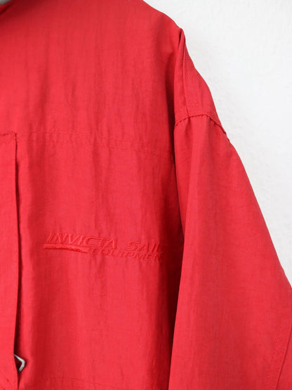 Vintage 90er 00er INVICTA Regenjacke Windbreaker Segeljacke rot Stehkragen M