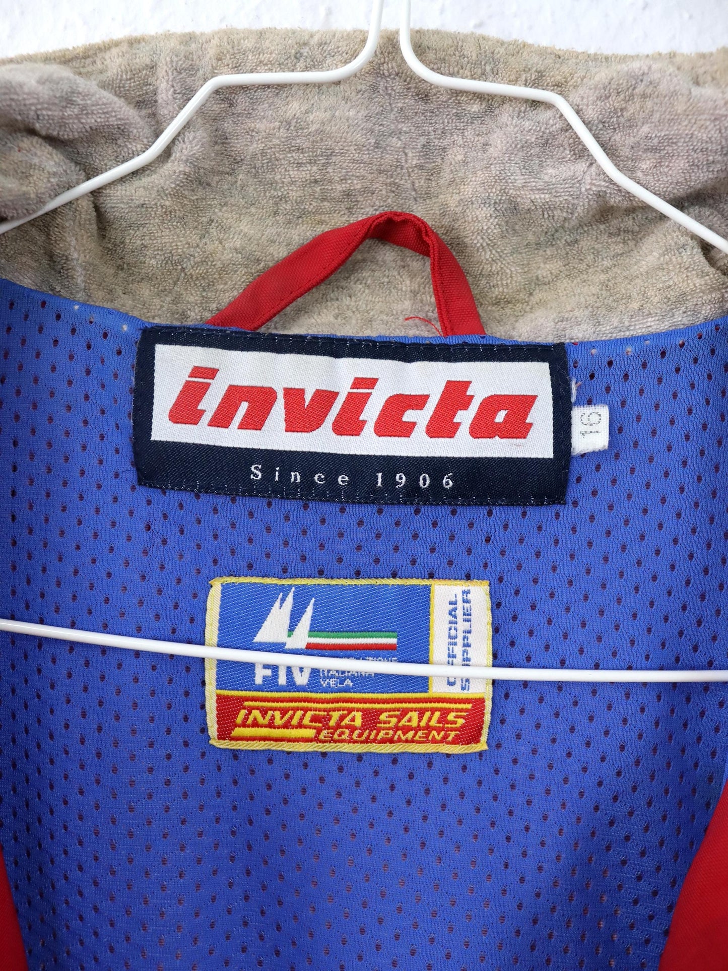 Vintage 90er 00er INVICTA Regenjacke Windbreaker Segeljacke rot Stehkragen M
