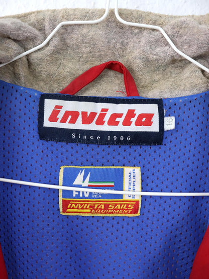 Vintage 90er 00er INVICTA Regenjacke Windbreaker Segeljacke rot Stehkragen M