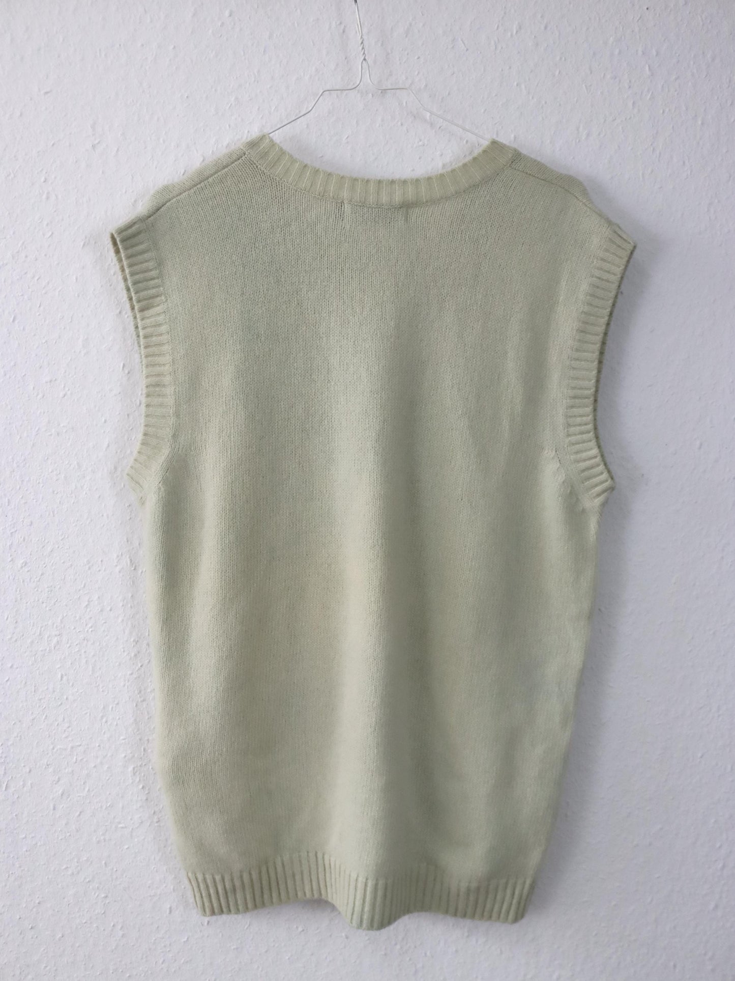 Vintage 90er 00er LONSDALE Pullunder Wolle beige V-Ausschnitt XL