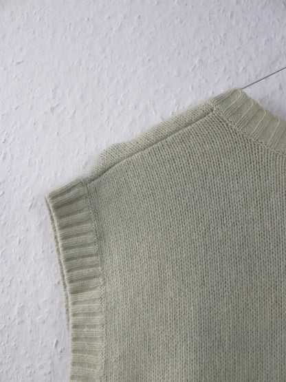 Vintage 90er 00er LONSDALE Pullunder Wolle beige V-Ausschnitt XL