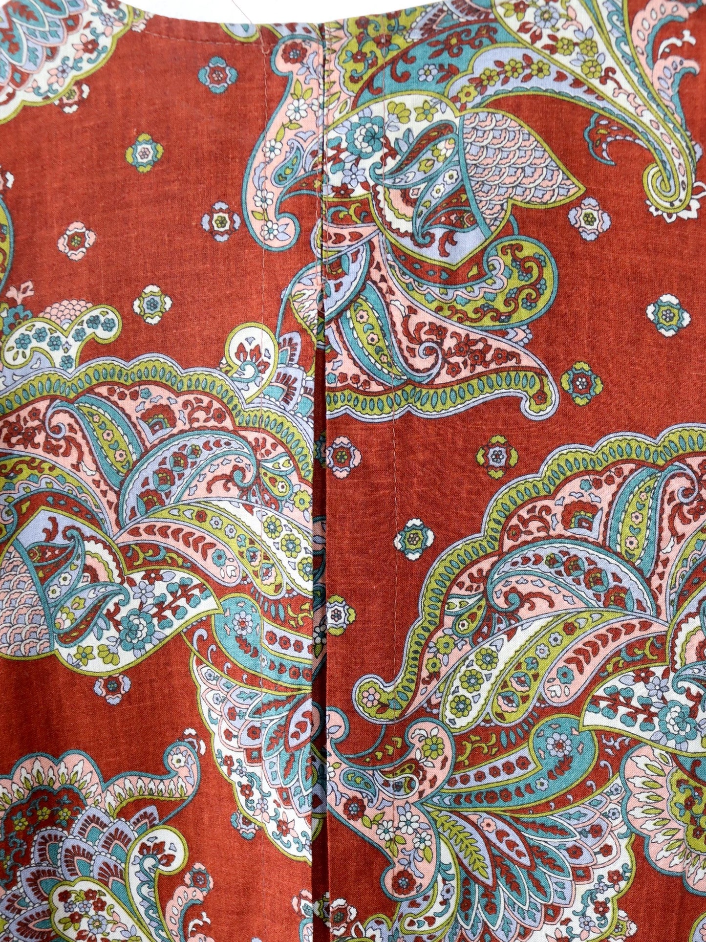Vintage 80er 90er Bluse kurzarm crazy pattern Paisley Leinen Viskose M