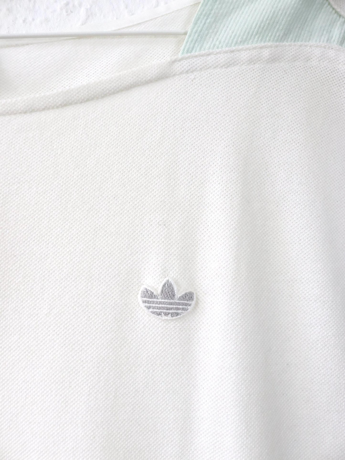 Vintage 70er 80er ADIDAS Tennisshirt Oberteil weiß türkis Top Made in France 36