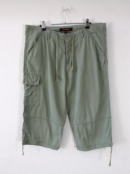 Vintage 90er 00er Y2k KENVELO Shorts Jorts Cargo Dreiviertel Hose Baggy Pants khaki Leinen XL