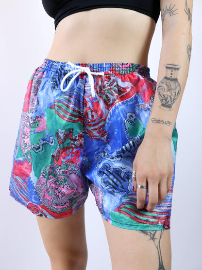 Vintage 80er 90er Shorts Badehose crazy pattern bunt 56 XXL