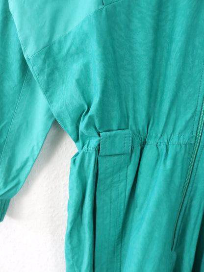 Vintage 80er 90er ADIDAS Overall Einteiler türkis Stehkragen 40