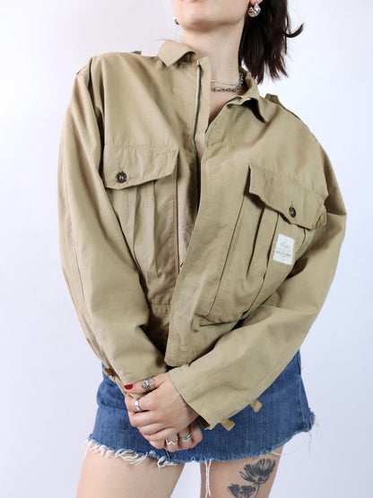 Vintage 80er 90er BALL leichte Jacke Blouson Utility beige 50 L