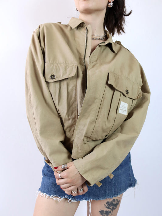 Vintage 80er 90er BALL leichte Jacke Blouson Utility beige 50 L
