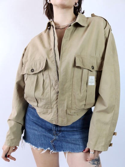 Vintage 80er 90er BALL leichte Jacke Blouson Utility beige 50 L
