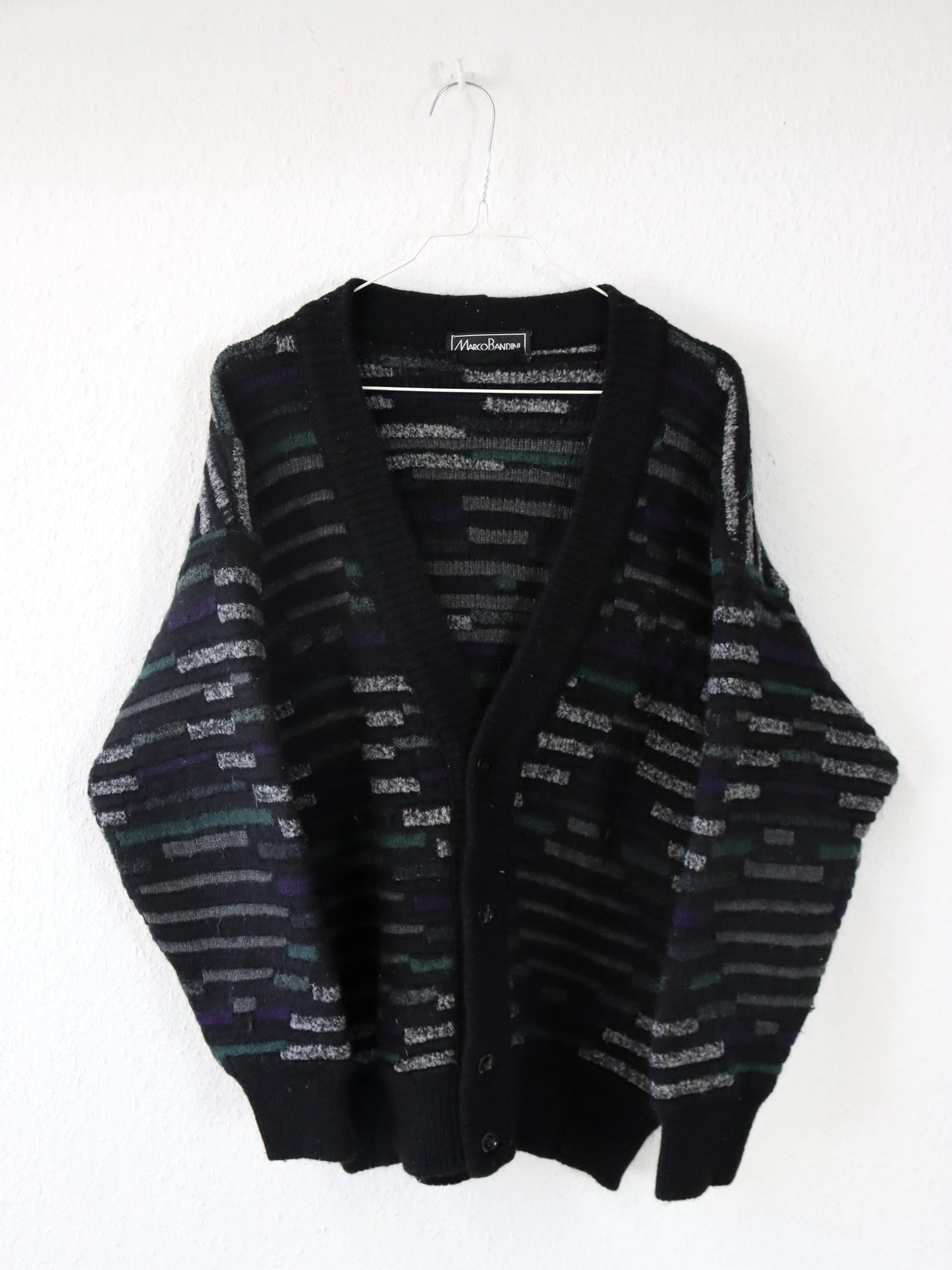 Vintage 80er 90er MARCO BANDINI Cardigan Strickjacke Wolle Alpaka Struktur M