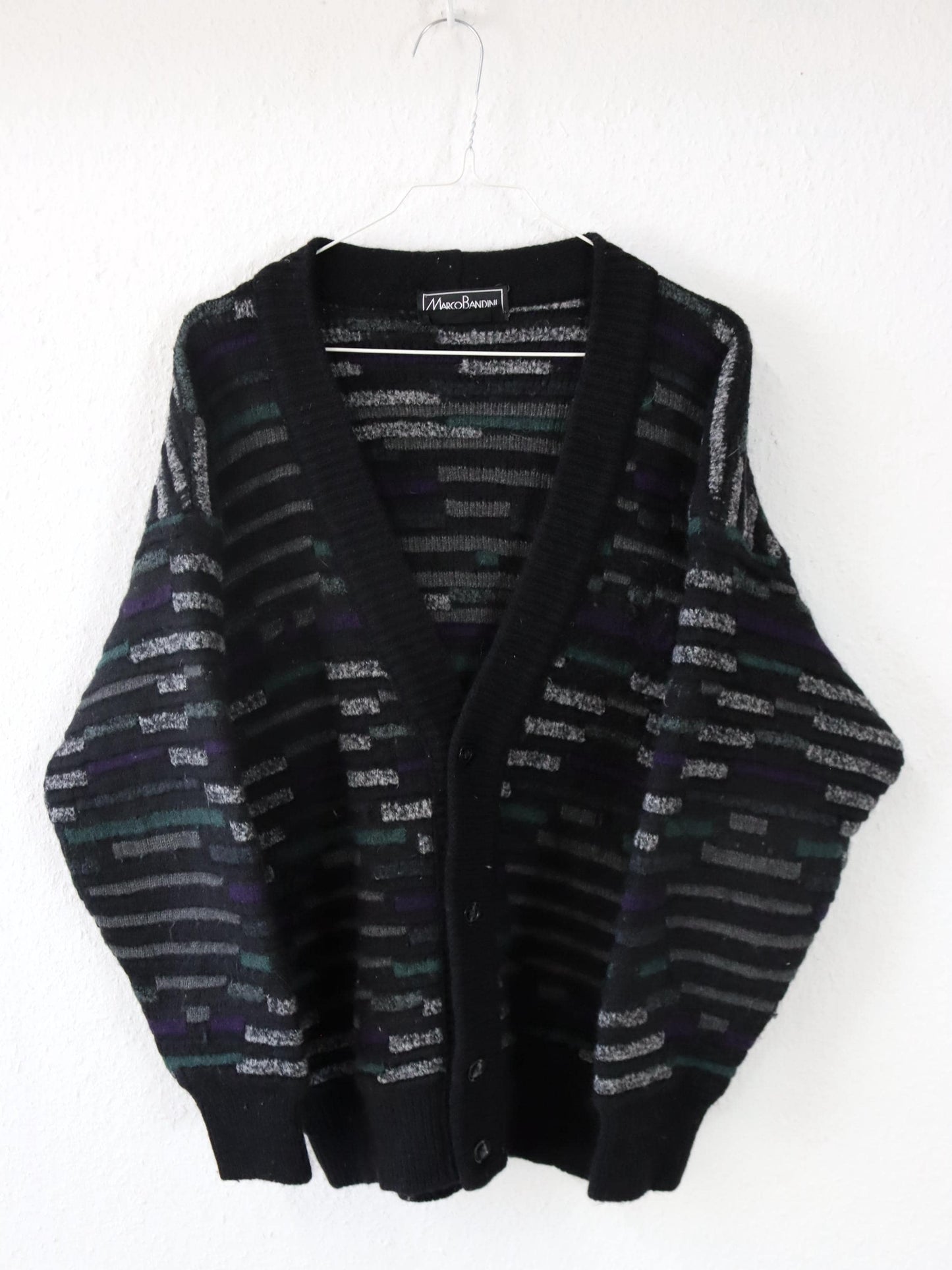 Vintage 80er 90er MARCO BANDINI Cardigan Strickjacke Wolle Alpaka Struktur M