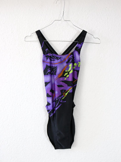 Vintage 80er 90er SPEEDO Body Badeanzug crazy pattern Rückenfrei 38