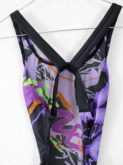 Vintage 80er 90er SPEEDO Body Badeanzug crazy pattern Rückenfrei 38