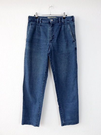 Vintage 80er 90er ASKARI Jeans Hose Bundfaltenhose blau W36 L32
