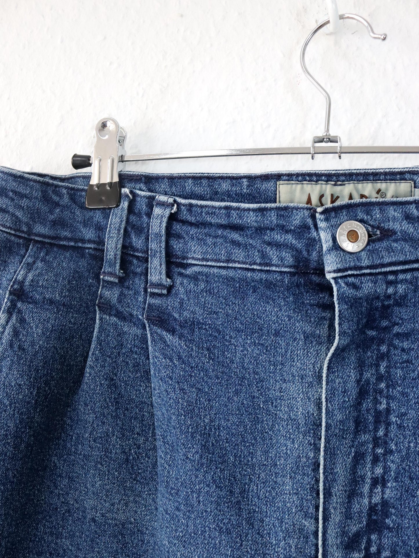 Vintage 80er 90er ASKARI Jeans Hose Bundfaltenhose blau W36 L32