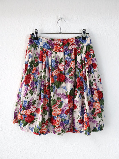 Vintage 80er 90er Rock highwaist Blumenmuster Viskose M