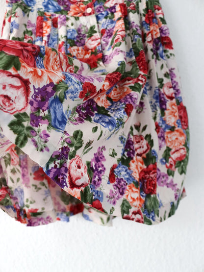 Vintage 80er 90er Rock highwaist Blumenmuster Viskose M
