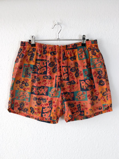 Vintage 80er 90er OUTRAGE Short kurze Hose crazy pattern orange XL