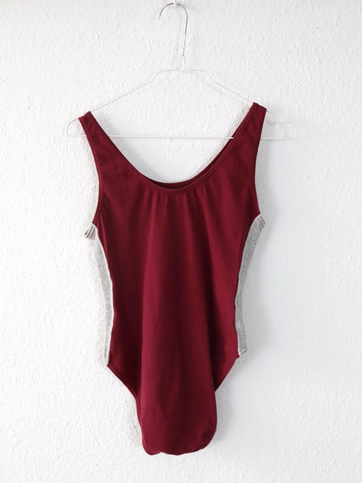Vintage 80er 90er CHAMPION BODY Einteiler grau rot M