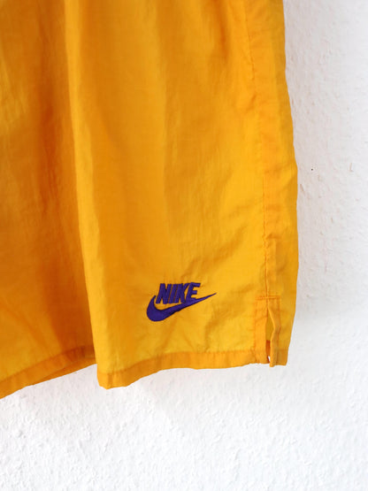Vintage 80er 90er NIKE Shorts kurze Hose Badehose gelb XL