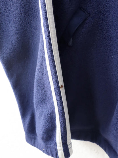 Vintage 80er 90er ADIDAS Fleecejacke Jacke Fleece dunkelblau Stehkragen D4 S