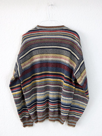 Vintage 80er 90er MONDOMAGLIO Cardigan Strickjacke gestreift M