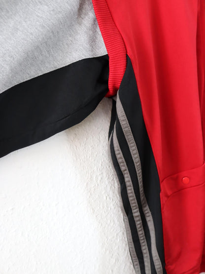 Vintage 80er 90er ADIDAS Trainingsjacke Weste Jacke Stehkragen Adibreak rot schwarz grau D8 L/XL