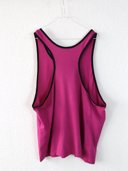 Vintage 80er 90er DIADORA Tanktop Achselshirt Print pink XL