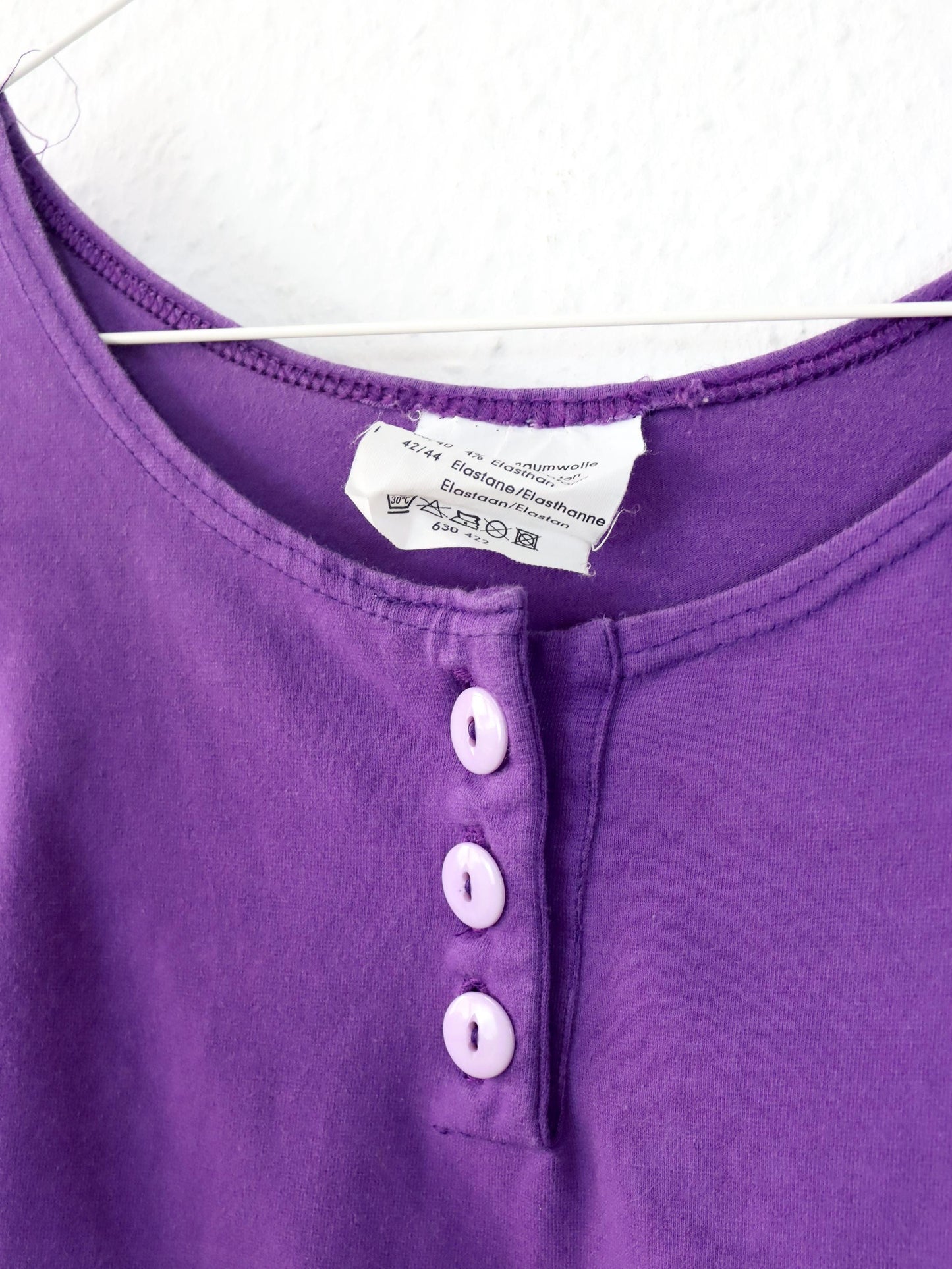 Vintage 80er 90er Body Einteiler kurzarm lila Flieder 36/38
