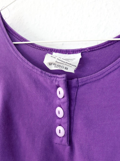 Vintage 80er 90er Body Einteiler kurzarm lila Flieder 36/38