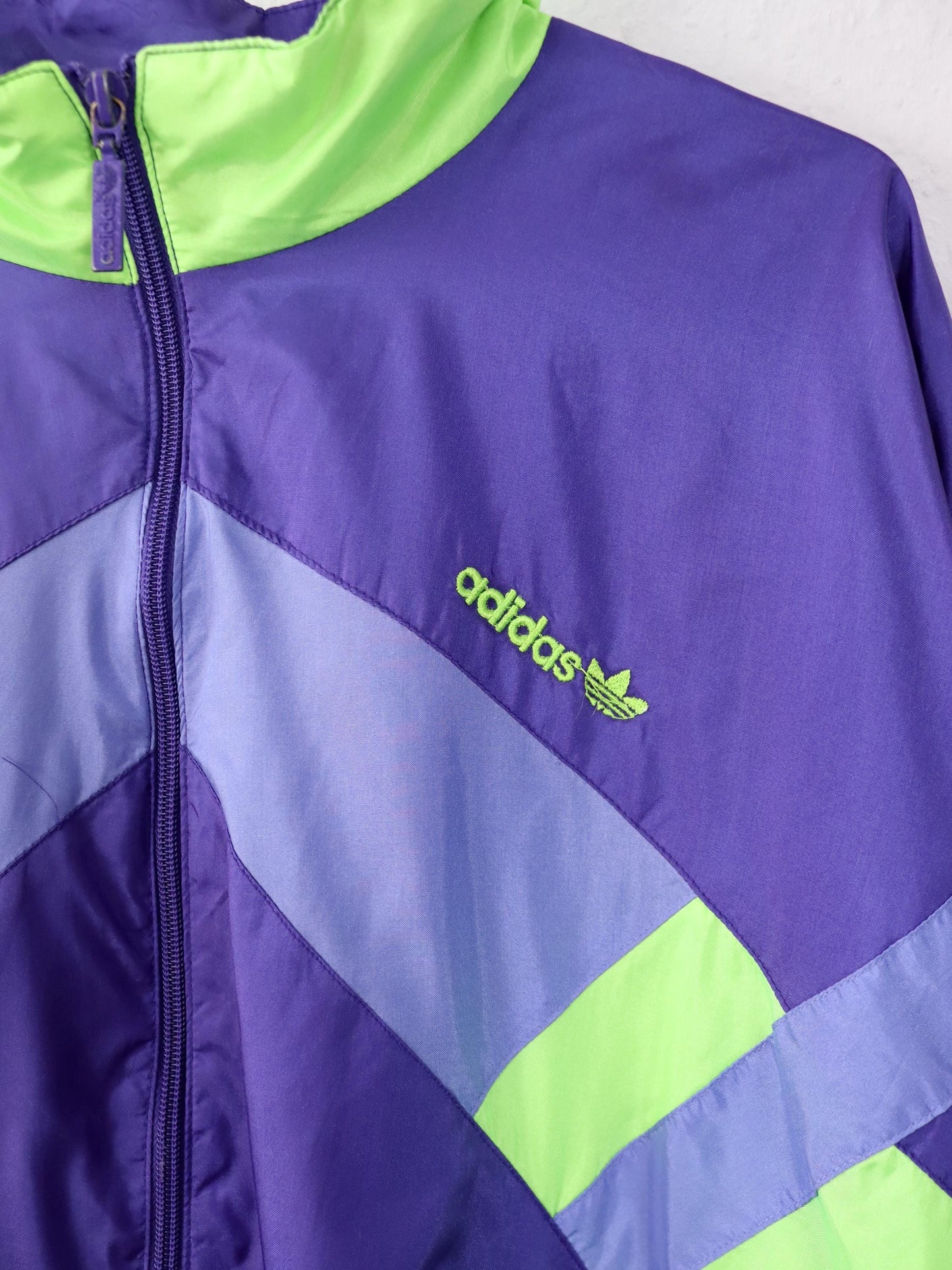 Vintage 80er 90er ADIDAS Trainingsjacke Jacke Stehkragen lila D6 M