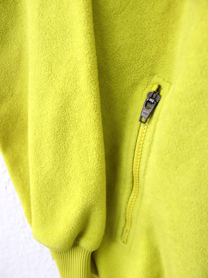 Vintage 80er 90er ADIDAS Fleecepullover Hoodie Fleece gelb Kapuze M
