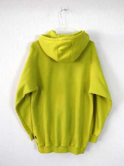 Vintage 80er 90er ADIDAS Fleecepullover Hoodie Fleece gelb Kapuze M
