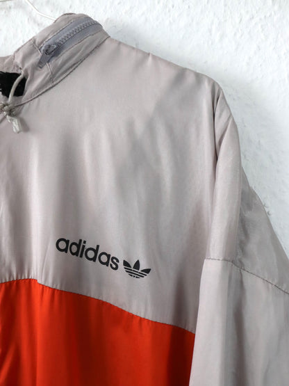 Vintage 80er 90er ADIDAS Windbreaker Jacke beige orange schwarz D5  M