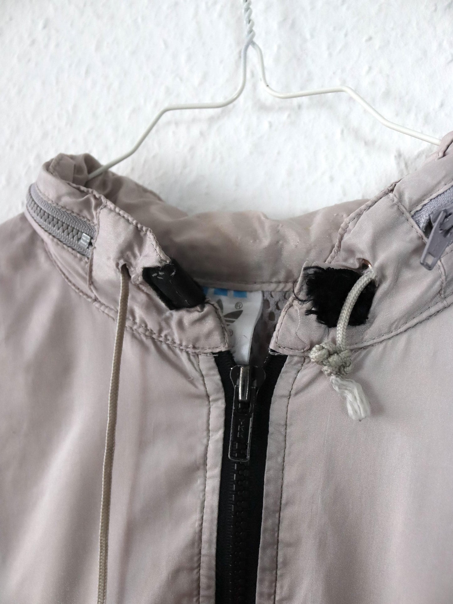 Vintage 80er 90er ADIDAS Windbreaker Jacke beige orange schwarz D5  M